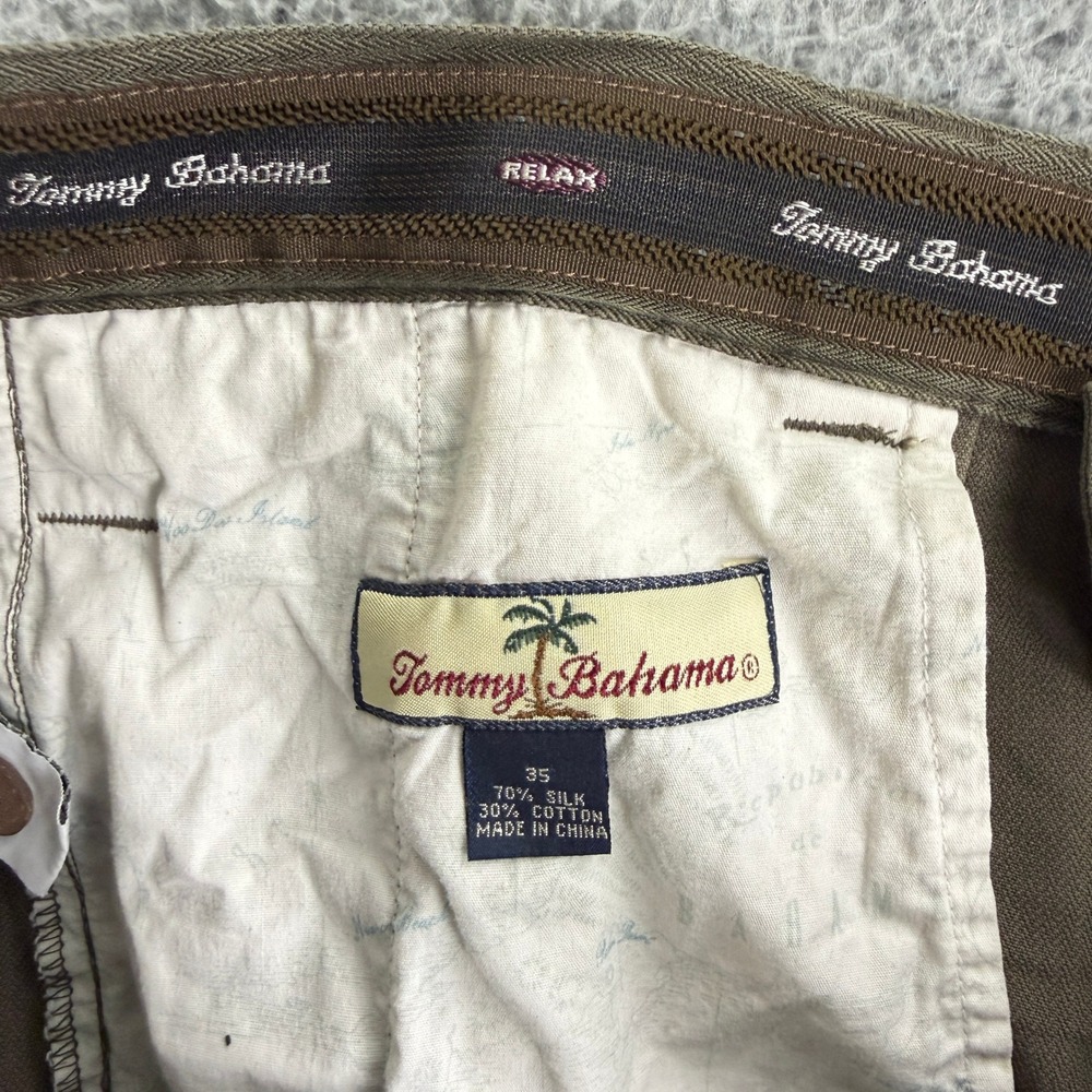 Tommy Bahama Herringbone Cargo Shorts Mens 35 Brown‎ Pleated Utility Outdoor - Picture 11 of 13